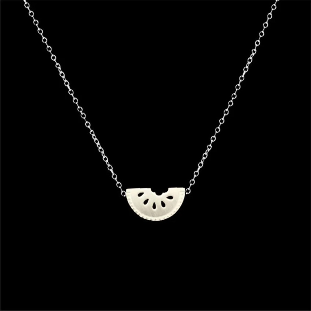 New Beautiful Small Watermelon Necklace Silver